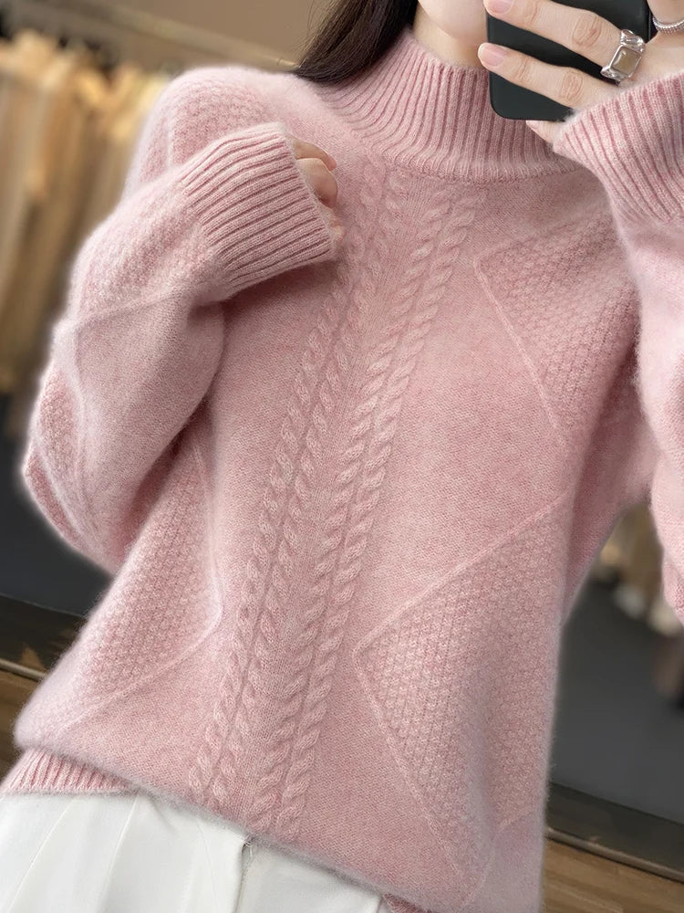 UTE – Eleganter Strickpullover mit hohem Kragen