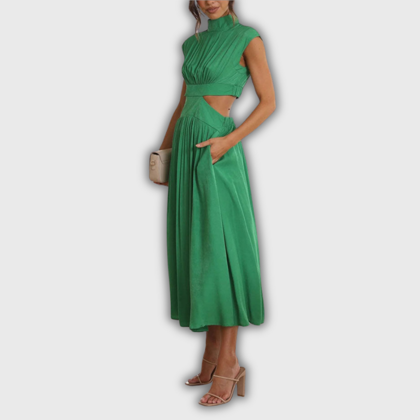 Liana | Midi-Kleid mit Cut-Out und Taschen