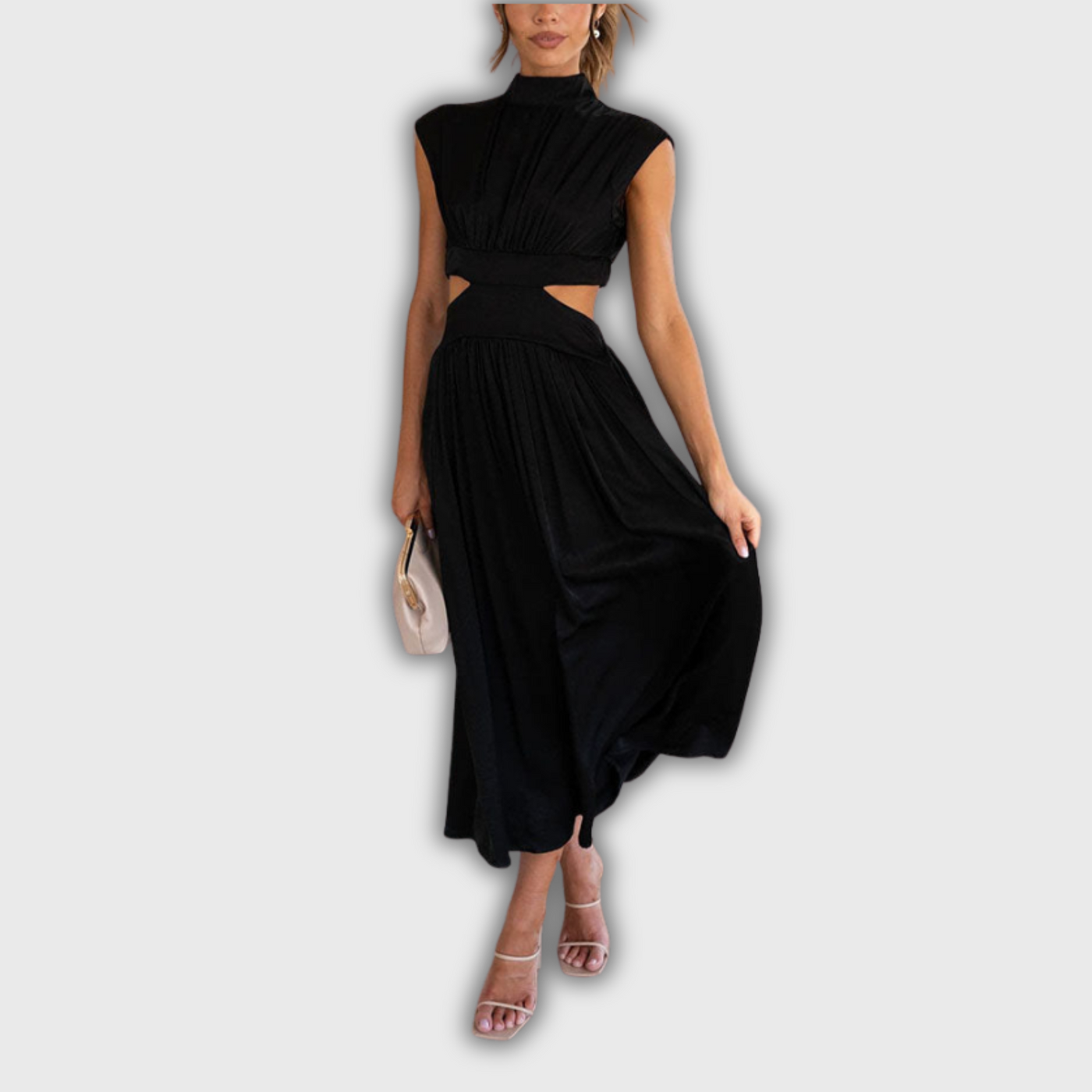 Liana | Midi-Kleid mit Cut-Out und Taschen