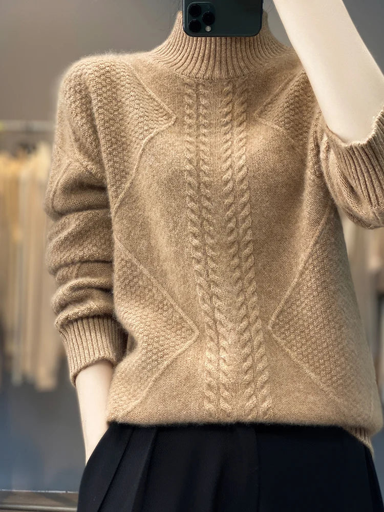 UTE – Eleganter Strickpullover mit hohem Kragen