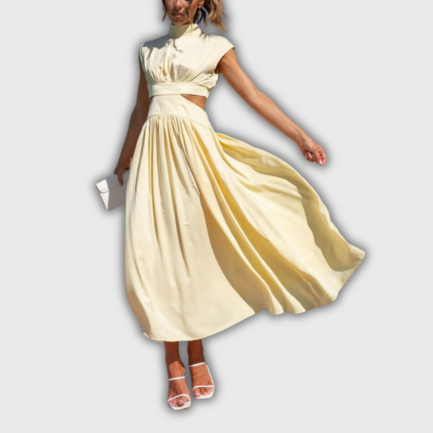 Liana | Midi-Kleid mit Cut-Out und Taschen