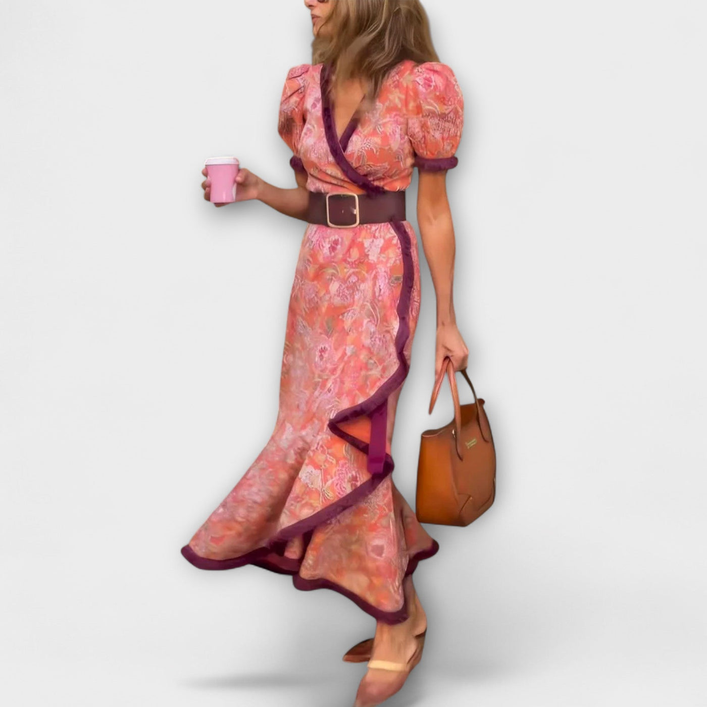 Romy | Rosa Maxi-Kleid