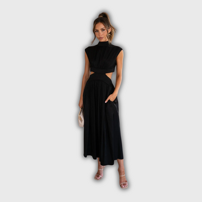 Liana | Midi-Kleid mit Cut-Out und Taschen