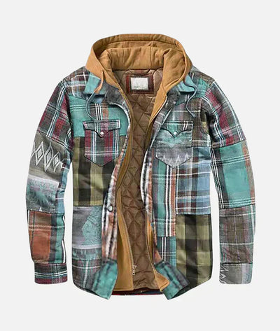 Alain – Elegante Patchwork-Jacke mit Karomuster