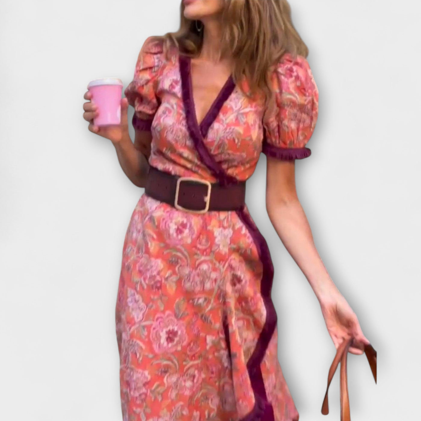 Romy | Rosa Maxi-Kleid