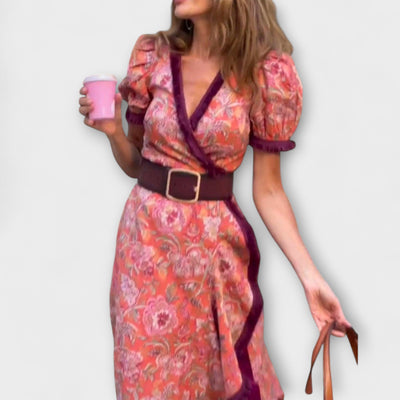 Romy | Rosa Maxi-Kleid