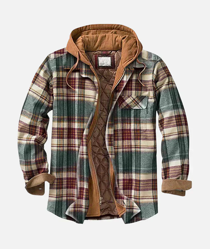 Alain – Elegante Patchwork-Jacke mit Karomuster