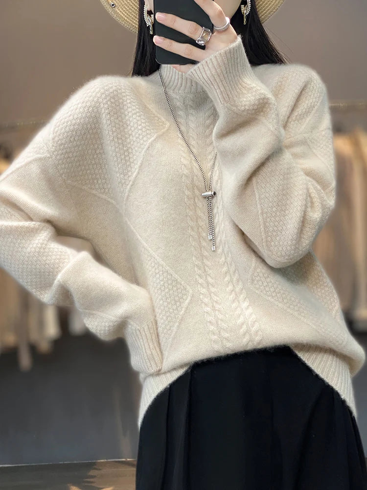 UTE – Eleganter Strickpullover mit hohem Kragen