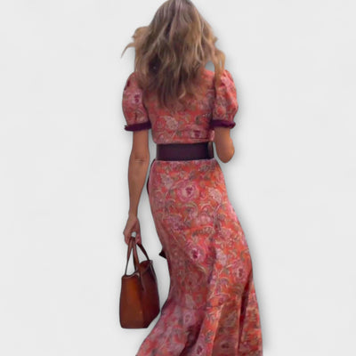 Romy | Rosa Maxi-Kleid