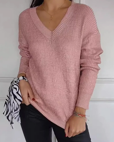 REBEKKA - LÄSSIGER V-AUSSCHNITT-PULLOVER