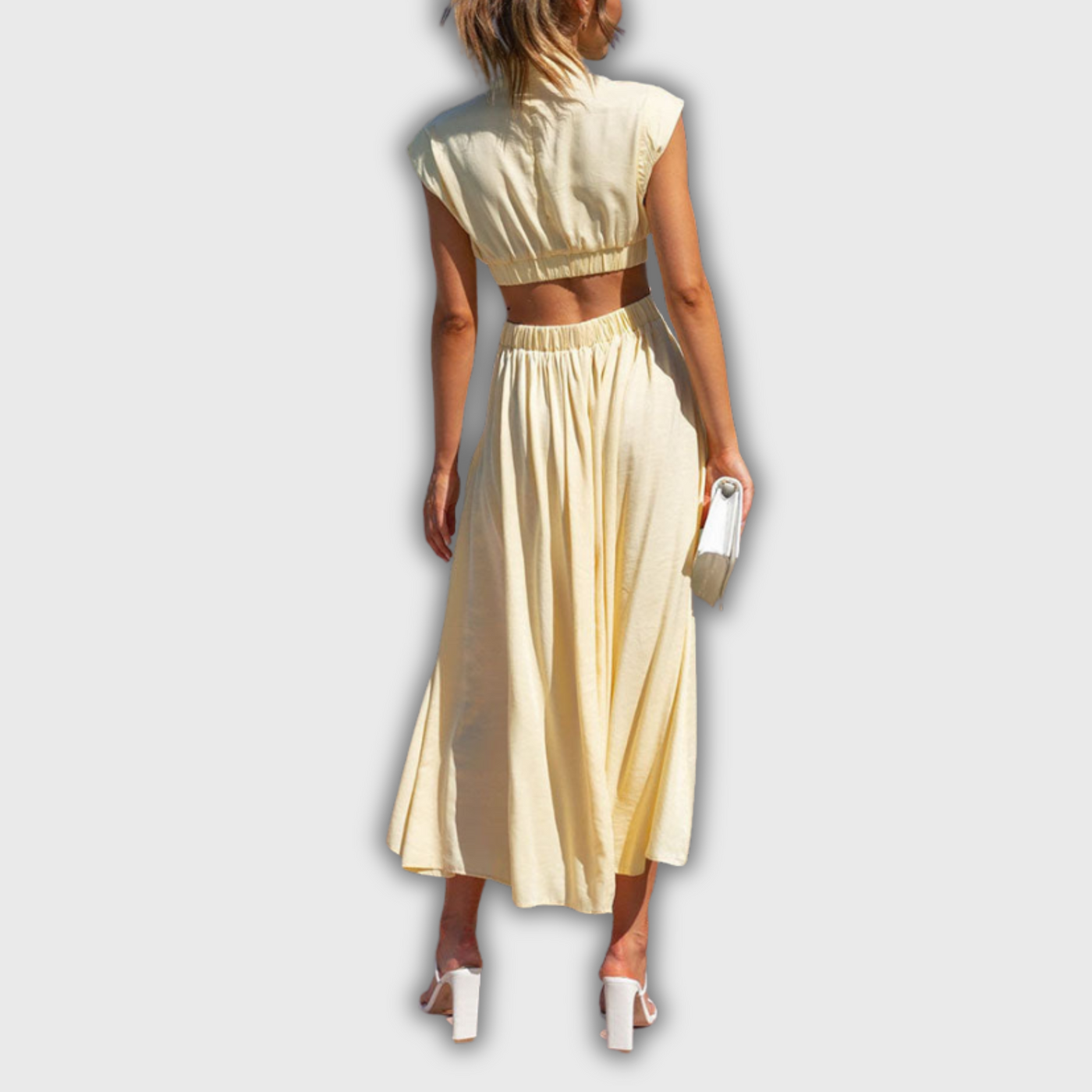 Liana | Midi-Kleid mit Cut-Out und Taschen