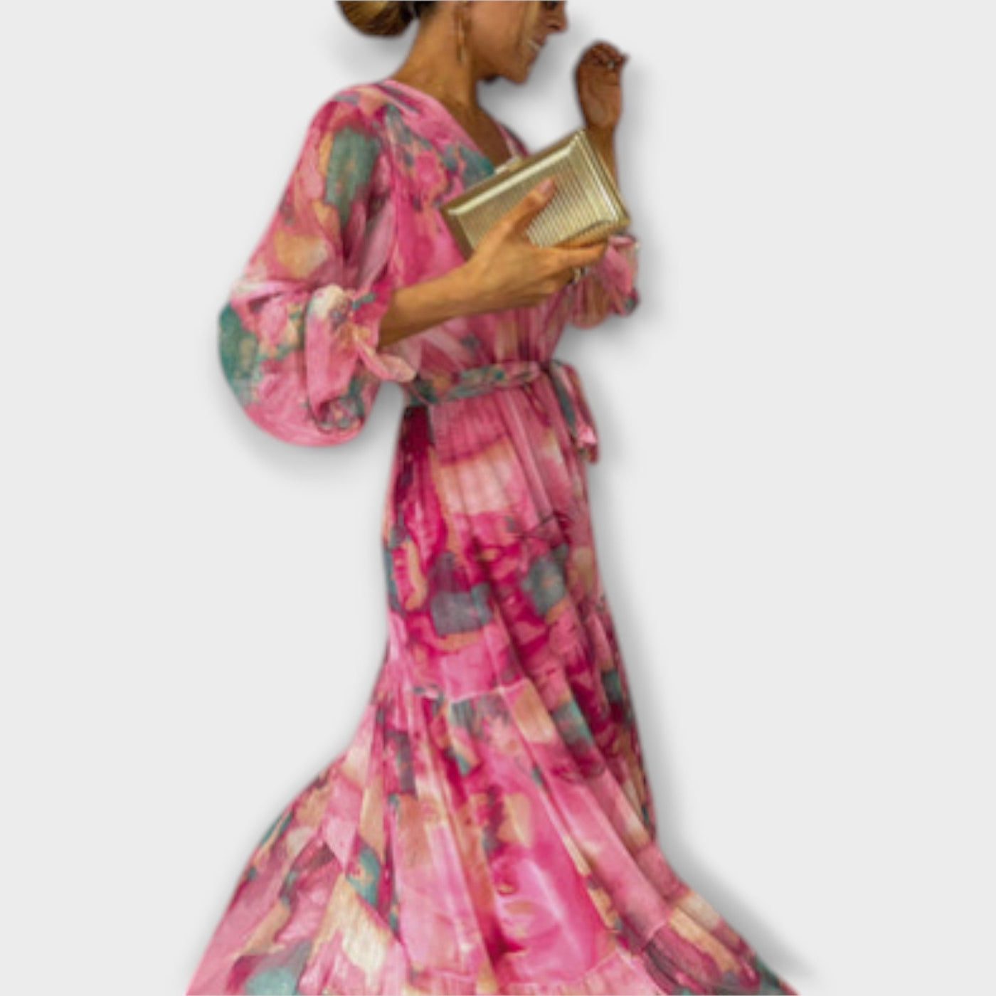 Evelyn | Aquarell-Traum-Maxikleid