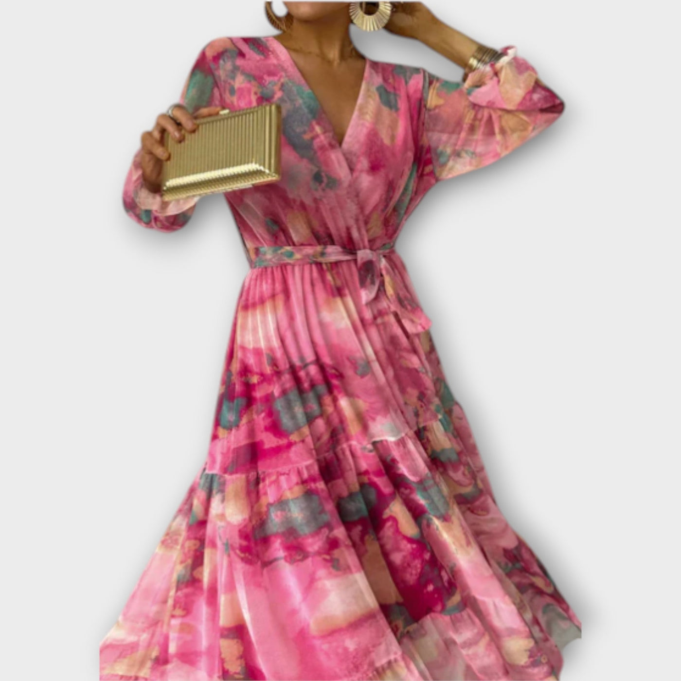 Evelyn | Aquarell-Traum-Maxikleid