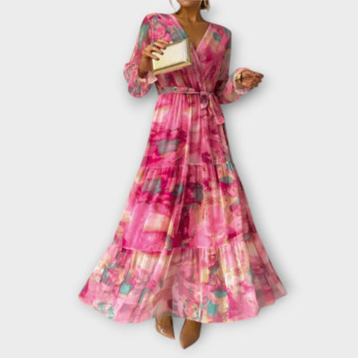 Evelyn | Aquarell-Traum-Maxikleid