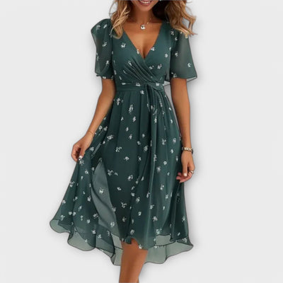 Annegret | Damen Kleid mit V-Ausschnitt