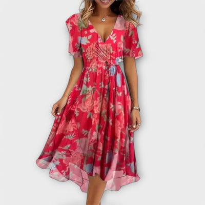 Annegret | Damen Kleid mit V-Ausschnitt